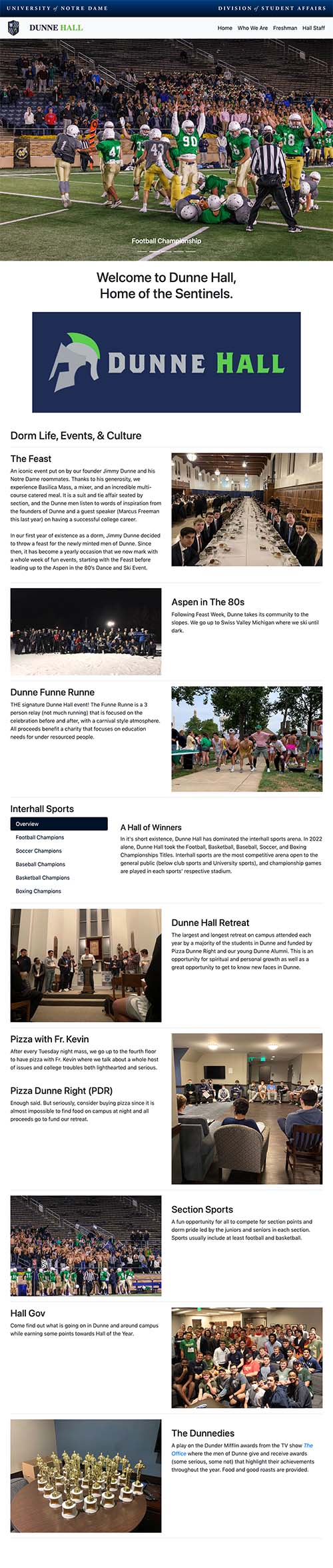 Dunne Hall Website